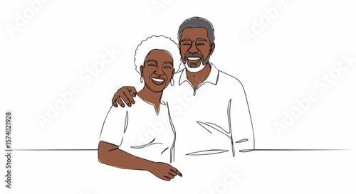 A loving senior couple embraces each other, sharing a heartwarming moment.