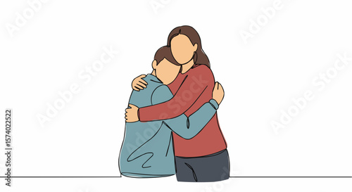 A supportive hug symbolizes comfort and love, creating a bond between individuals.