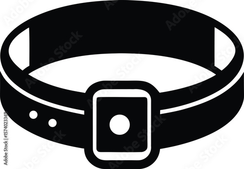 black leather belt isolated on white