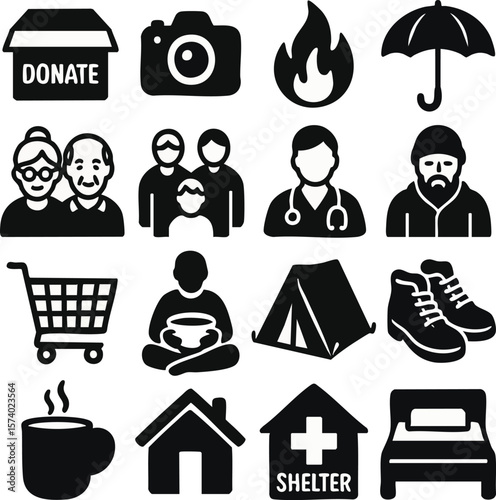 Charity donation help support homeless shelter volunteer aid assistance donate give family community support on transparent background