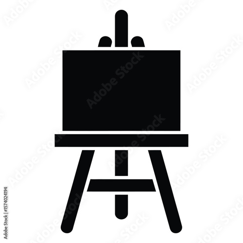 Black Easel Icon on White Background vector