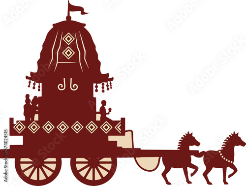 Ornate Horse-Drawn Chariot A Detailed Illustration