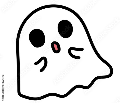 ハロウィンモチーフのポップで可愛いイラストおばけ ベクター