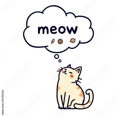 cat with speech bubble meow