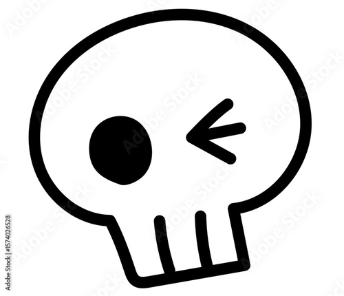 ハロウィンモチーフのポップで可愛いイラスト スカル ベクター