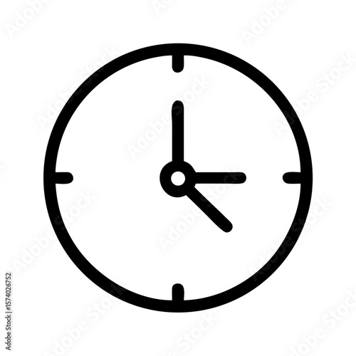 A black clock icon isolated on white background indicates the passage of time and the importance of deadlines