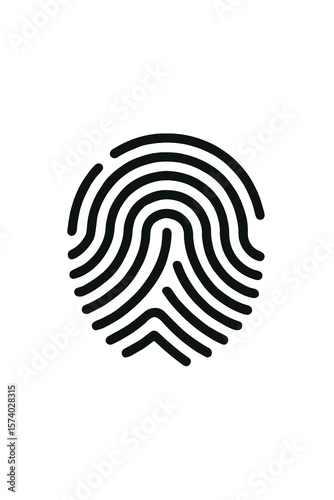 Biometric Fingerprint Outline Icon