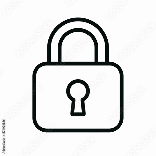 Secure Padlock Outline Icon