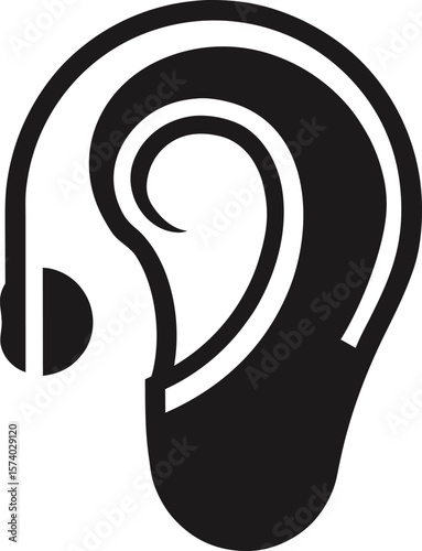 Hearing Aid Glyph Two Color Icon