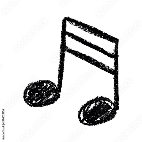Musical note doodle. Hand drawn musical symbol. Single element for print, web, design, decor, logo