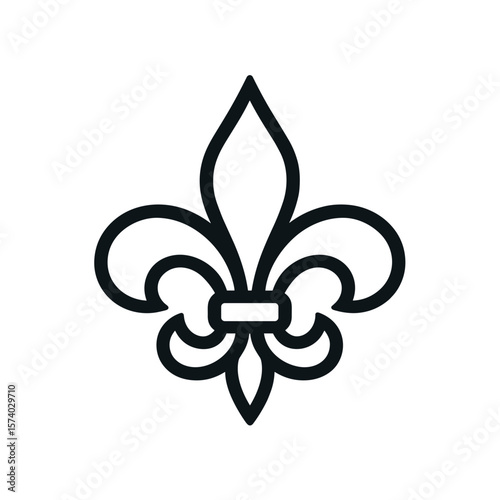 Fleur-de-lis symbol in simple line art design  
