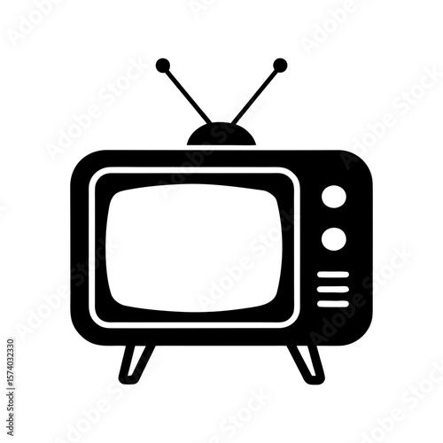 Vintage Television Clipart Vector Illustration