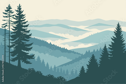 -vector-style-landscape-of-a-serene-valley-at-morn.eps
