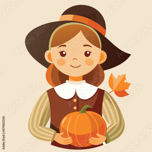 Joyful child in a pumpkin patch, celebrating autumn's harvest with a bright orange smile and festive Halloween fun