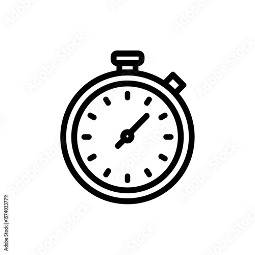 Stopwatch with circular design and minimalist line style  