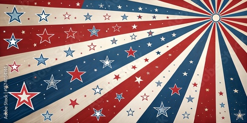 Patriotic Design: USA or America independence day flag background, July four 4 