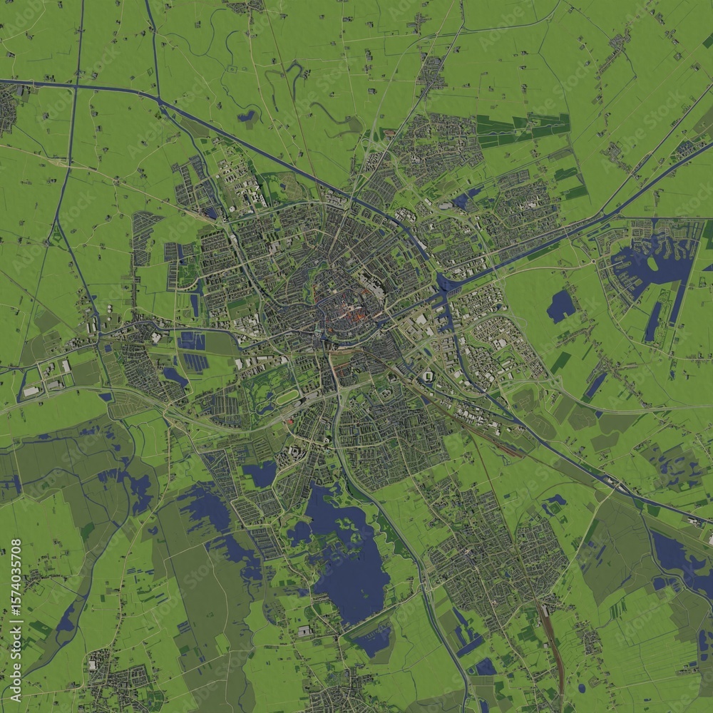 Fototapeta premium 3D illustration of city and urban in Groningen Netherlands