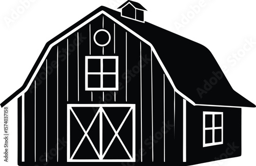 barn silhouette vector