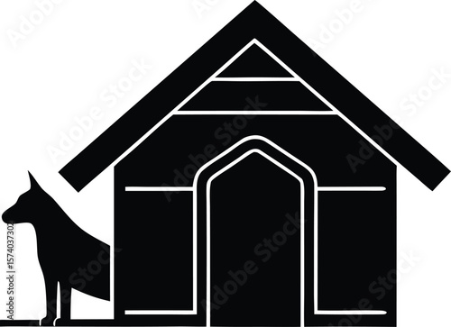 doghouse silhouette vector illustration