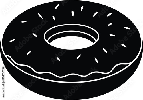 donut shaped summer floater silhouette vector illustration