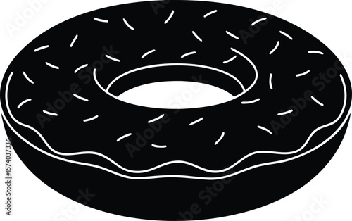donut shaped summer floater silhouette vector illustration