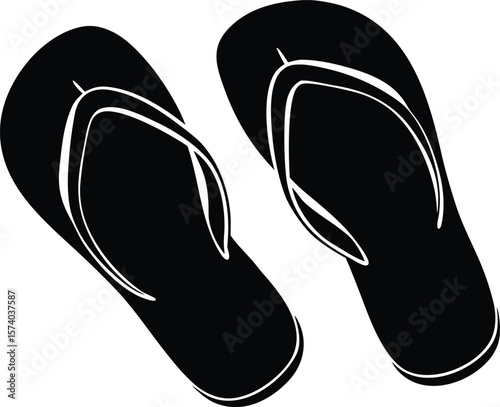  flip flop shoes silhouette vector.