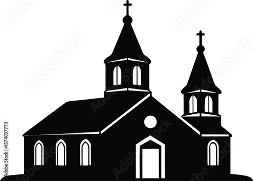 orthodox church silhouette vector.