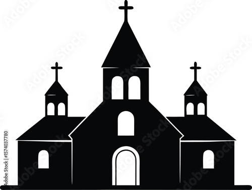 orthodox church silhouette vector.