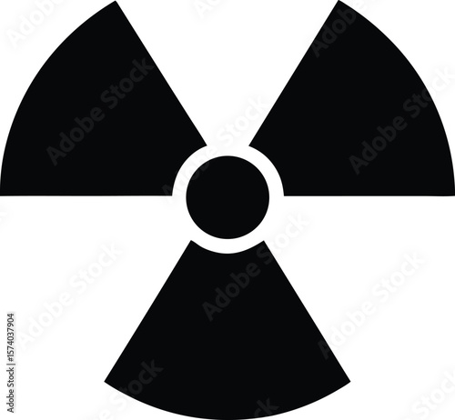 radioactive hazard radiation warning symbol silhouette vector