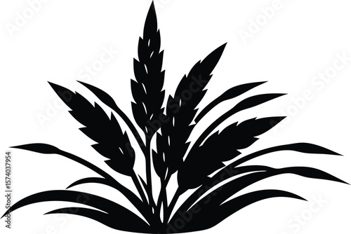 rice silhouette vector