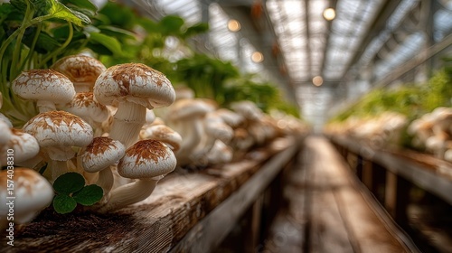 Intensive Cultivation of Button Mushrooms inside Modern Greenhouse Farming