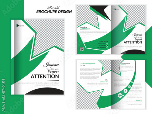 Healthcare & medical bifold brochure template design, Modern medical bi fold brochure design.