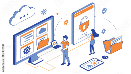 Developer and Designer Business Team Creating Online Store – E-commerce Website Design and Development Concept (AI Generated)