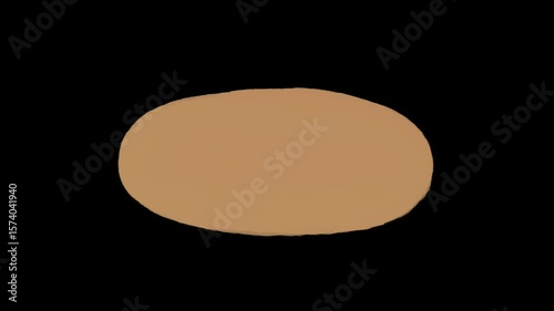Oval shaped ink brush animation with yellow transparent background. Alpha animation