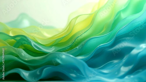 Flowing, ethereal waves of aqua, green, and yellow light
