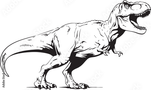 Fierce dinosaur drawing for education and decorative purposes