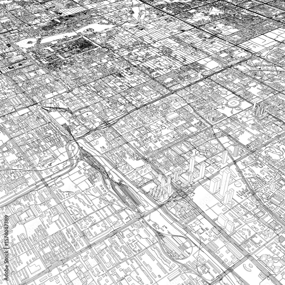Fototapeta premium 3D illustration of city and urban in Beijing China