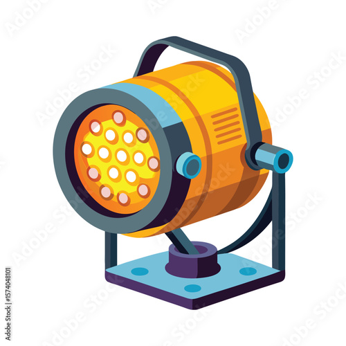 A retro portable radio with a light bulb and an electric lamp illustration