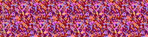 Horizontal multicolored seamless abstract mosaic pattern background