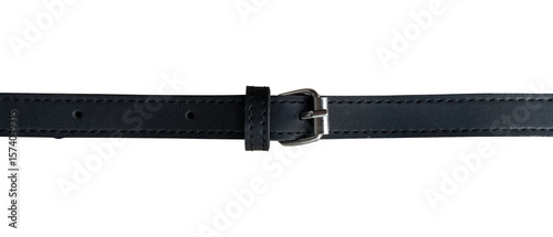 Foto black leather strap on white background