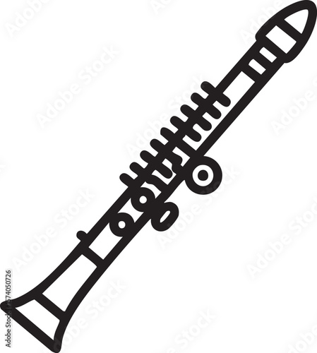 Artistic depiction of a clarinet for musical design purposes