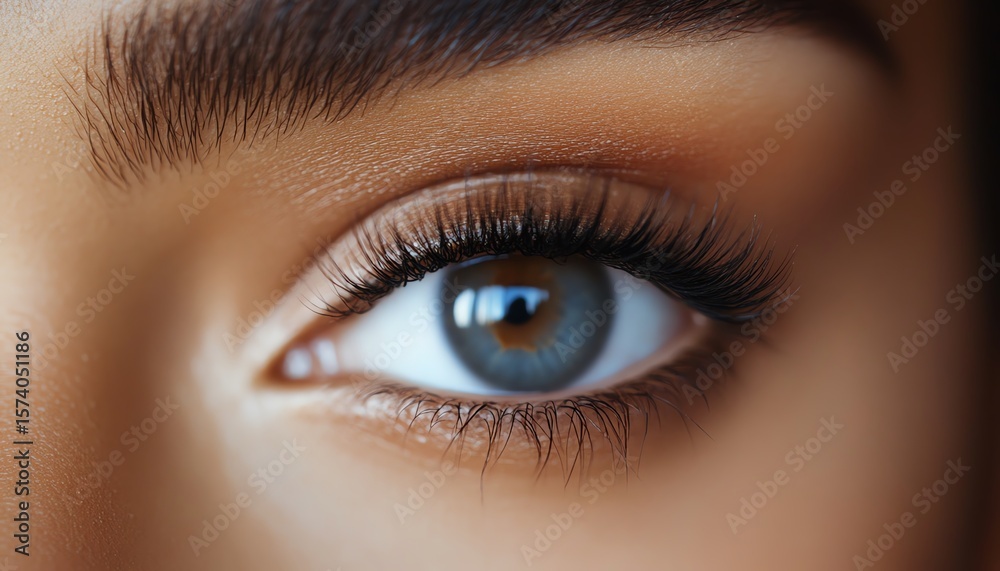 Fototapeta premium Close-up of a mesmerizing blue eye.