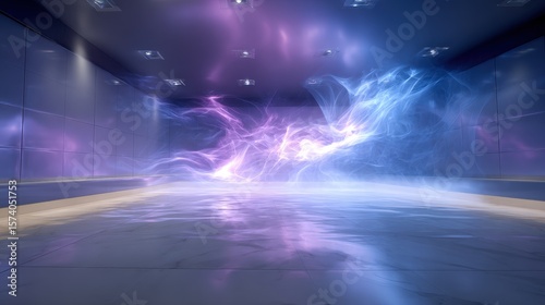 Abstract Purple And Blue Glowing Energy Background