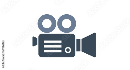 Simple Flat Icon of a Classic Film Camera