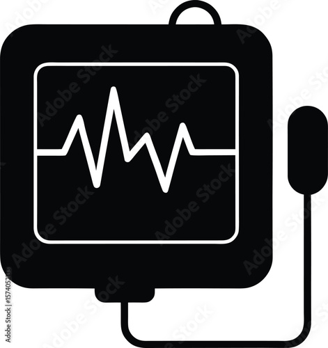 Heart rate monitor icon simple vector well being facility | Premium Vector