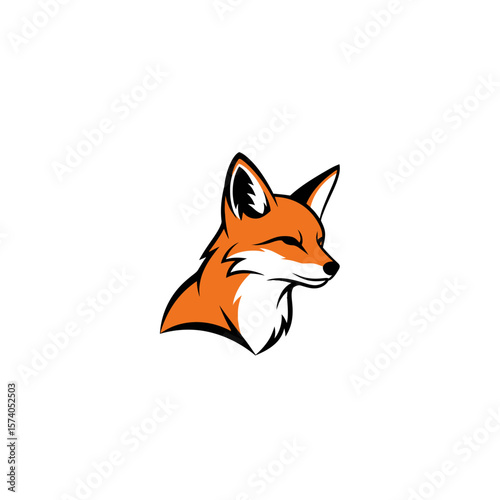 Fox head logo vector. Modern mascot for sports or gaming team. Stylized animal icon.