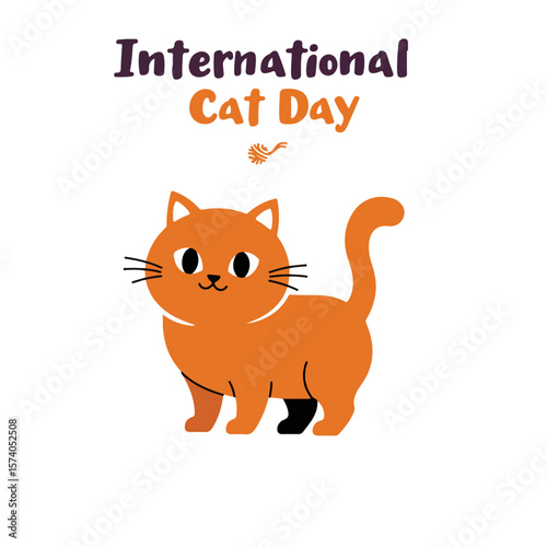 international cat day, pet, cute, animal, background, cat, card, kitten, funny, design, kitty, happy, poster, adorable, international, greeting, day, isolated, art, love, cat day, banner, cartoon