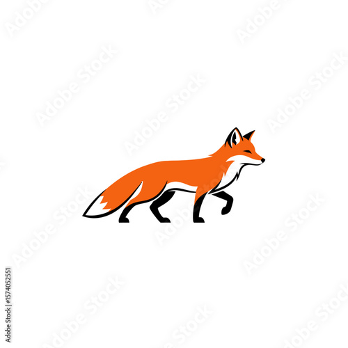Fox head logo vector. Modern mascot for sports or gaming team. Stylized animal icon.