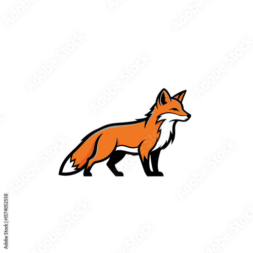 Fox head logo vector. Modern mascot for sports or gaming team. Stylized animal icon.
