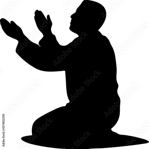 Praying Man Silhouette
